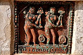 Ananda temple Bagan, Myanmar. Green-glazed terra-cotta Jataka plaques.